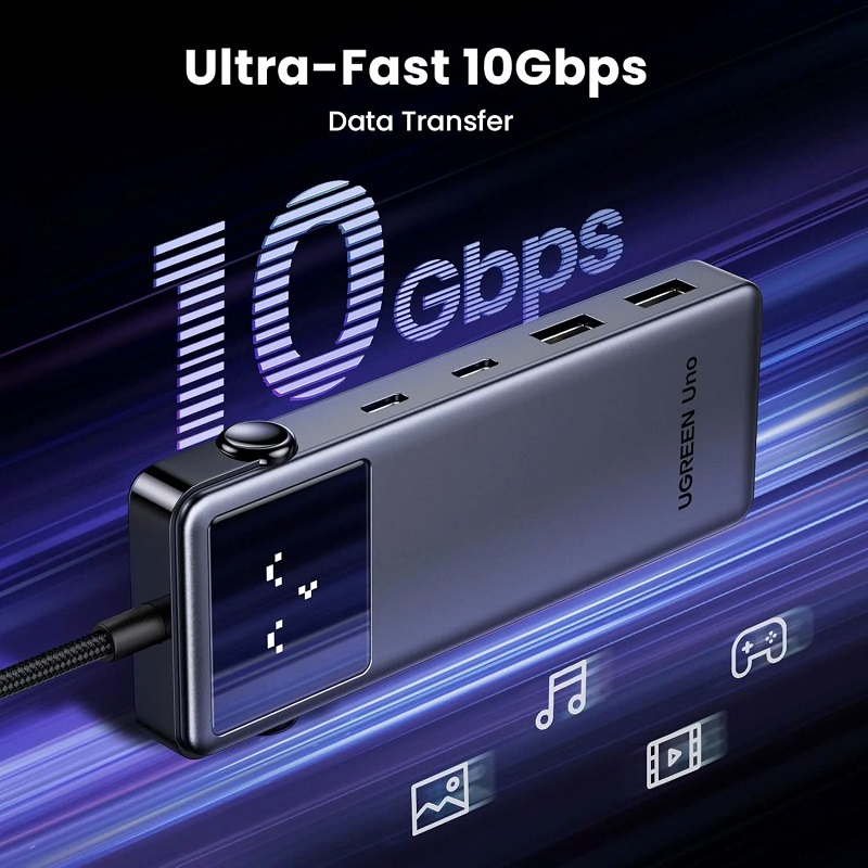 Ugreen 35998 Hub typeC sang USB-C PD+2*USB 3.2+2*USB-C 3.2 data +HDMI hỗ trợ 4K